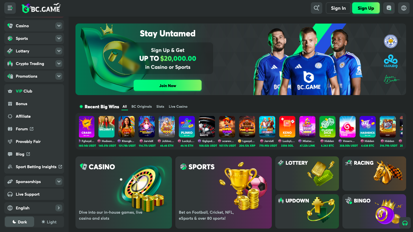 BC.GAME Home - Cryptobets